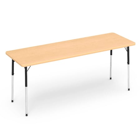 Virco 72 in. W, 24 in. L, 22-30 in. H, Fusion Maple Top / Beige Edge 482472
